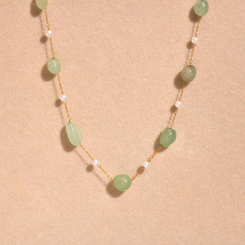 Bohemian Beaded Pearl Chain Necklace