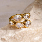 Five Stone Teardrop Cluster Ring