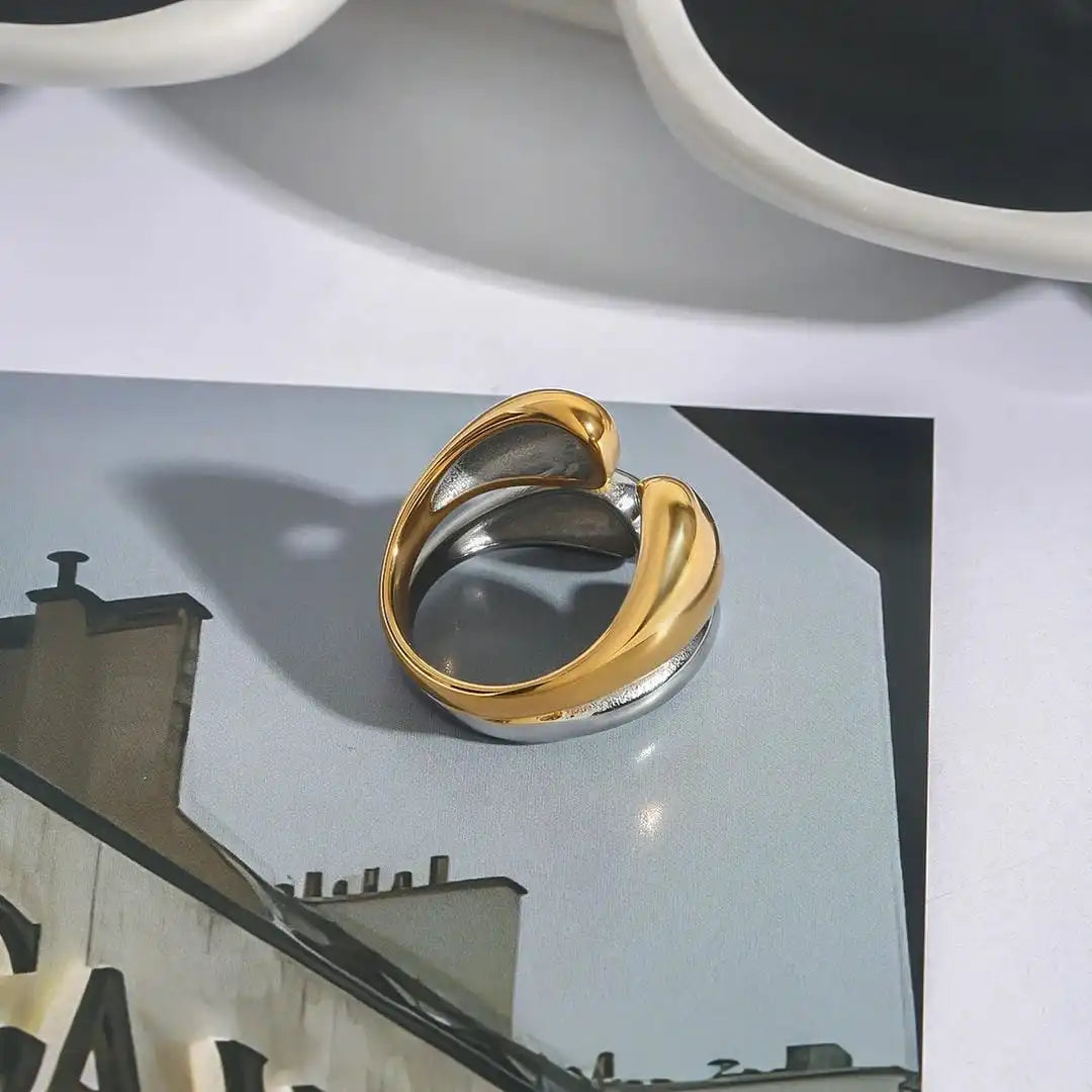 Two Tone Gold Silver Stackable Ring