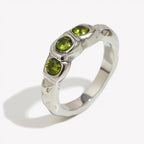 Vintage Golden Inlaid Gemstone Ring