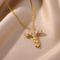 Timeless Silver Zirconia Cross Necklace