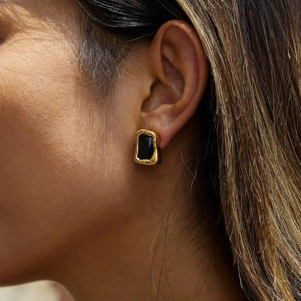 Timeless Gold Zircon Square Earrings