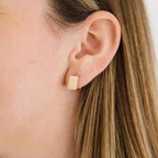 Golden Geometric Square Earrings