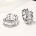 Mini Baguette Zirconia Hoop Earrings