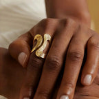 Exquisite Gold Beaded Ring