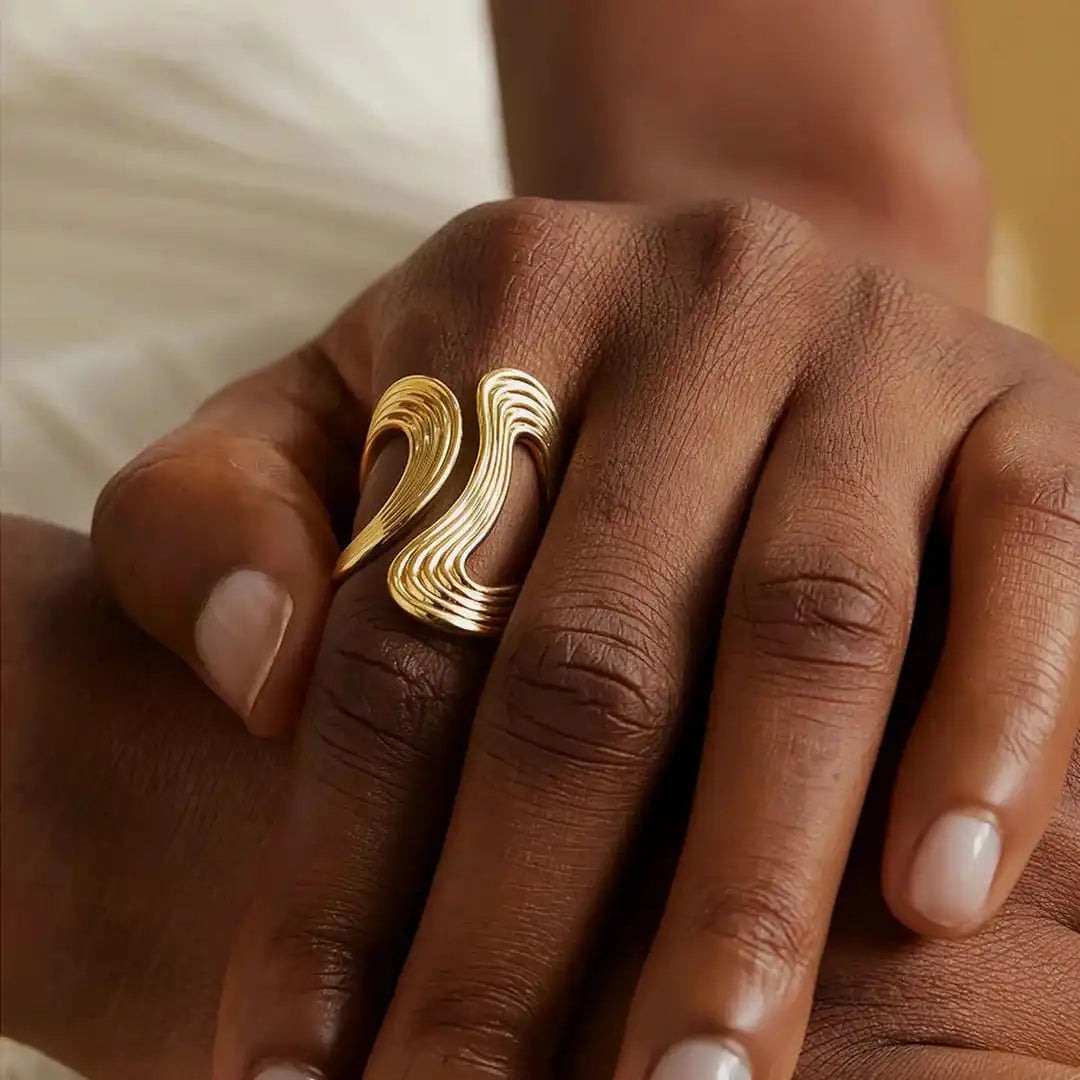 Exquisite Gold Beaded Ring