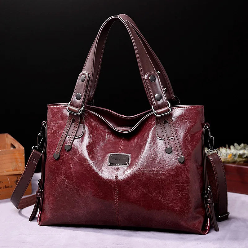 Leah - Women Refined Soft Leather Tote Bag