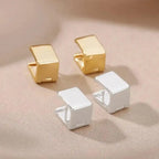 Golden Geometric Square Earrings