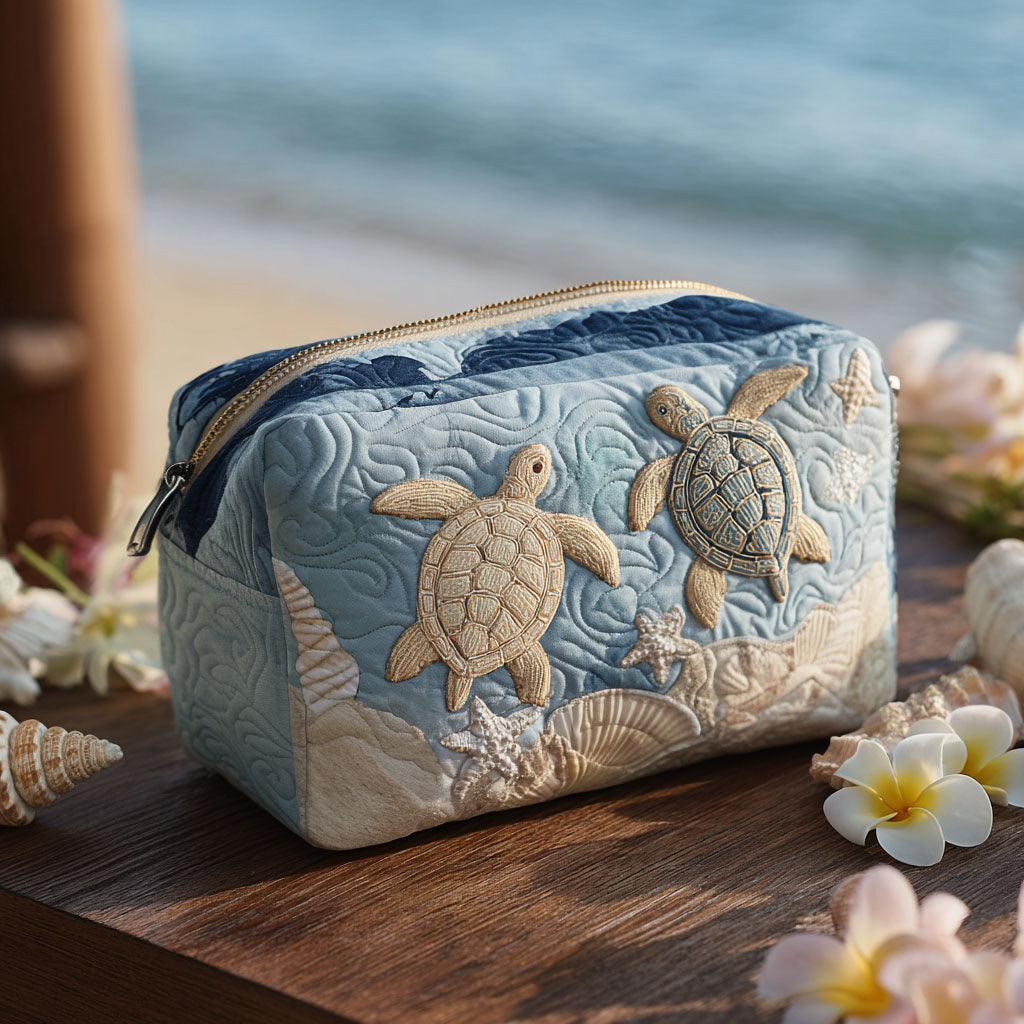 Sandy Shell Quilted Makeup Bag NCU0PT9268