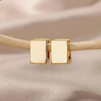 Golden Geometric Square Earrings