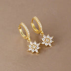 Classic Crystal Snowflake Drop Earrings