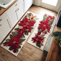 Scarlet Poinsettia Glow Kitchen Area Rug NCU0TD1725