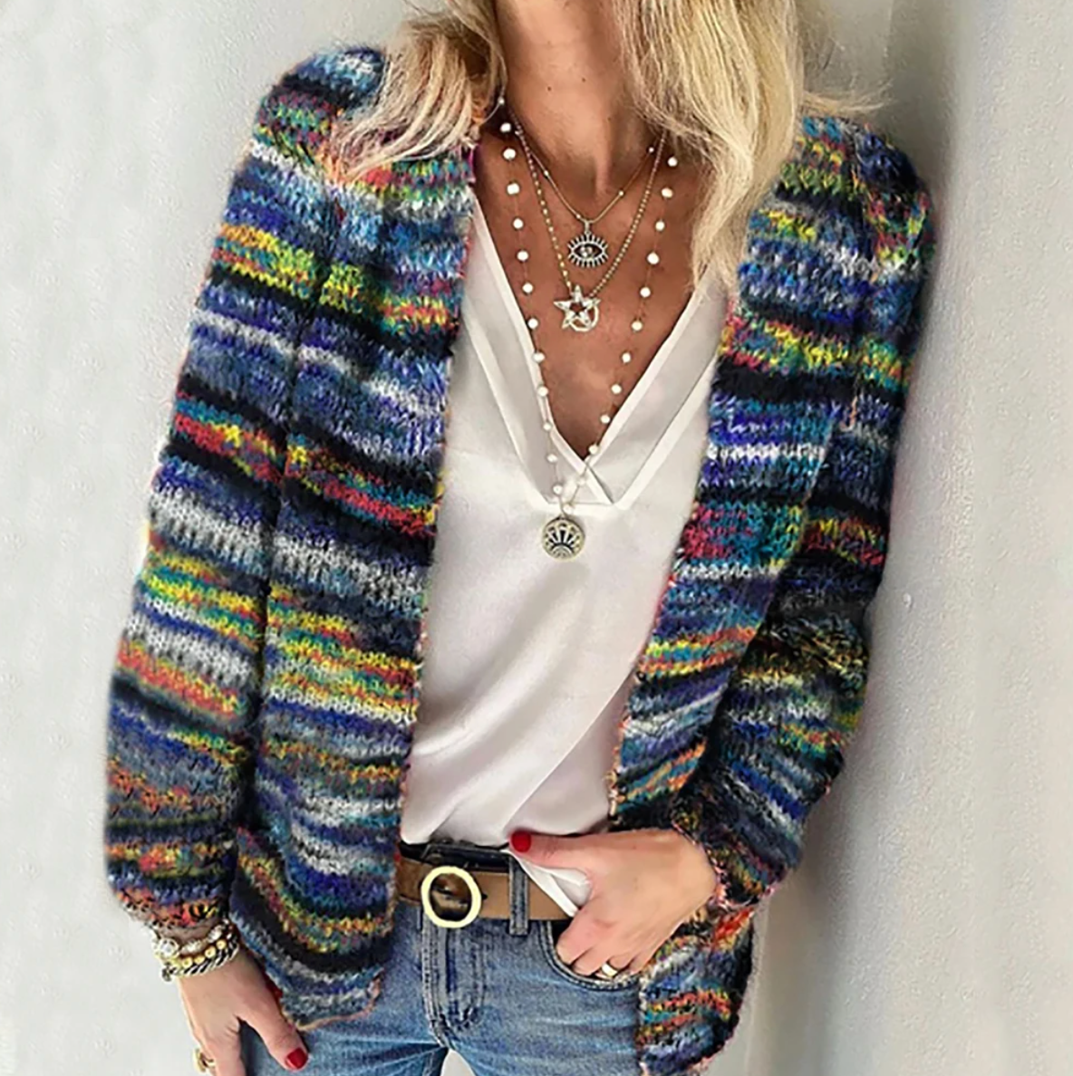 Caroline - Cozy Multicolor Cardigan