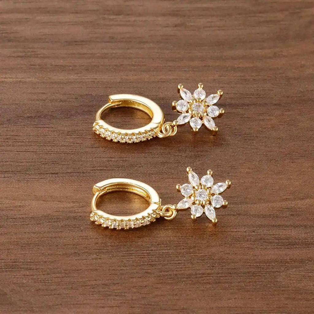 Classic Crystal Snowflake Drop Earrings