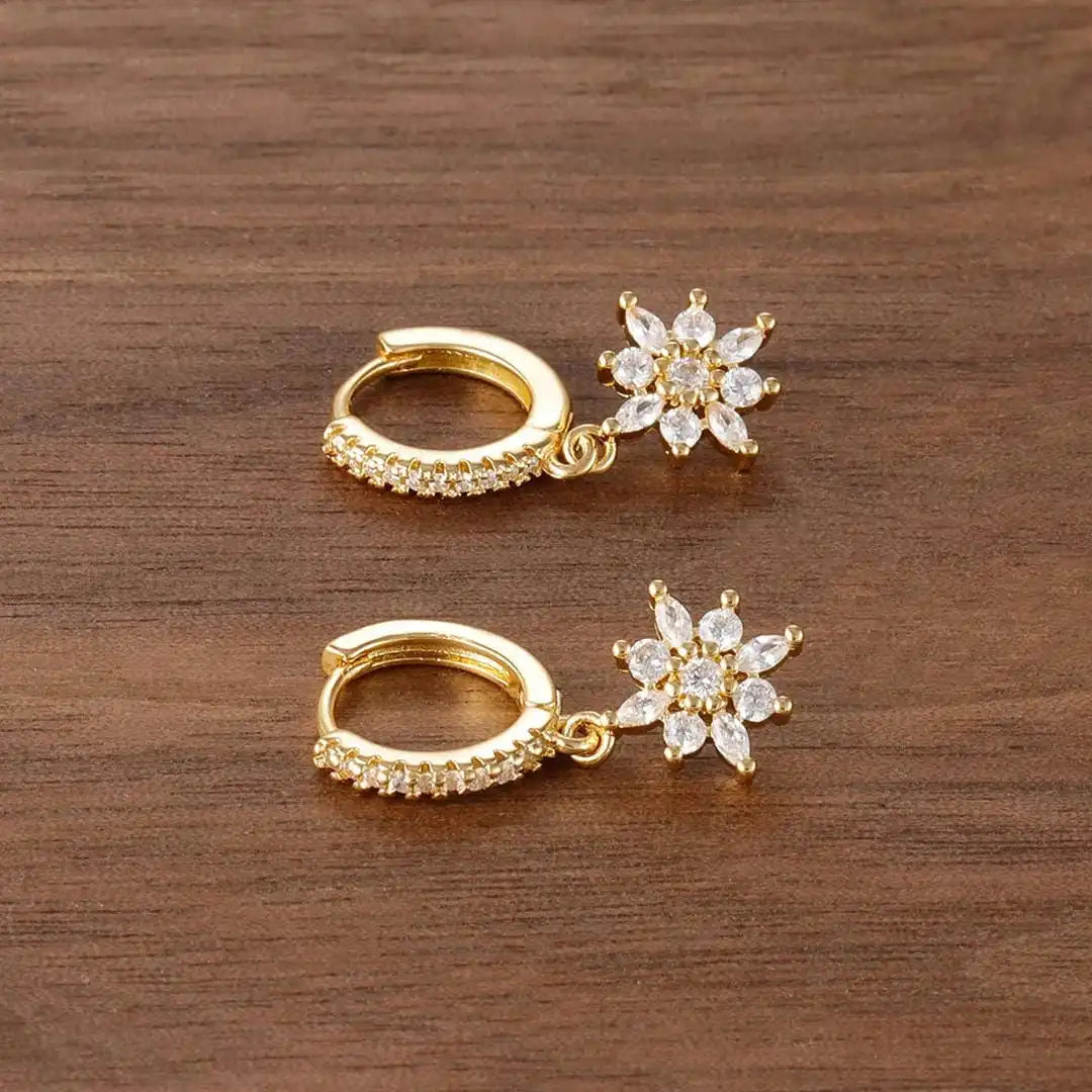 Classic Crystal Snowflake Drop Earrings