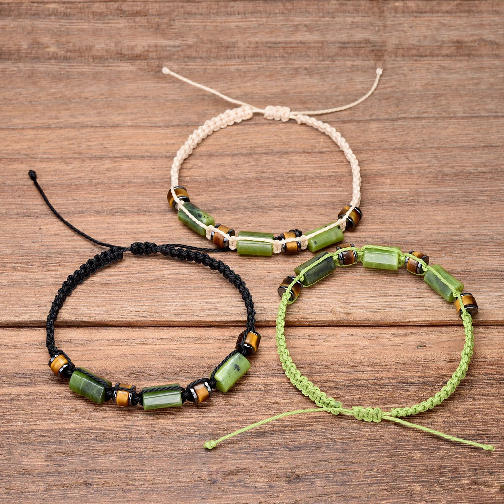 Bohemian Tiger's Eye Jade Bead Bracelet