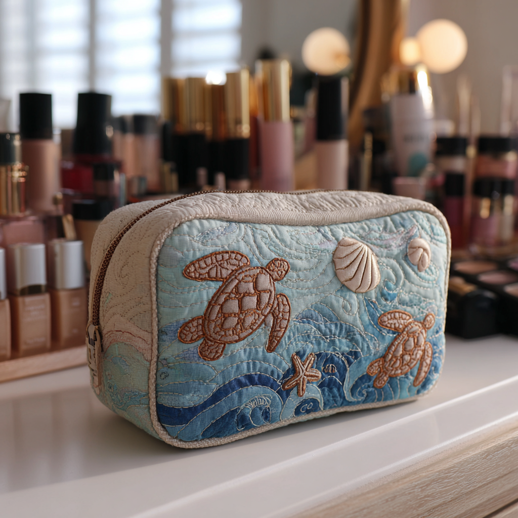 Sea Turtle Quilted Makeup Bag NCU0DK10241