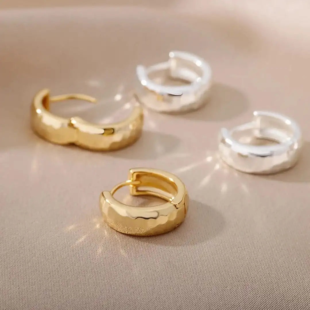 Timeless Sculpted Gold Hoop Earrings