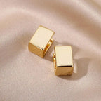 Golden Geometric Square Earrings