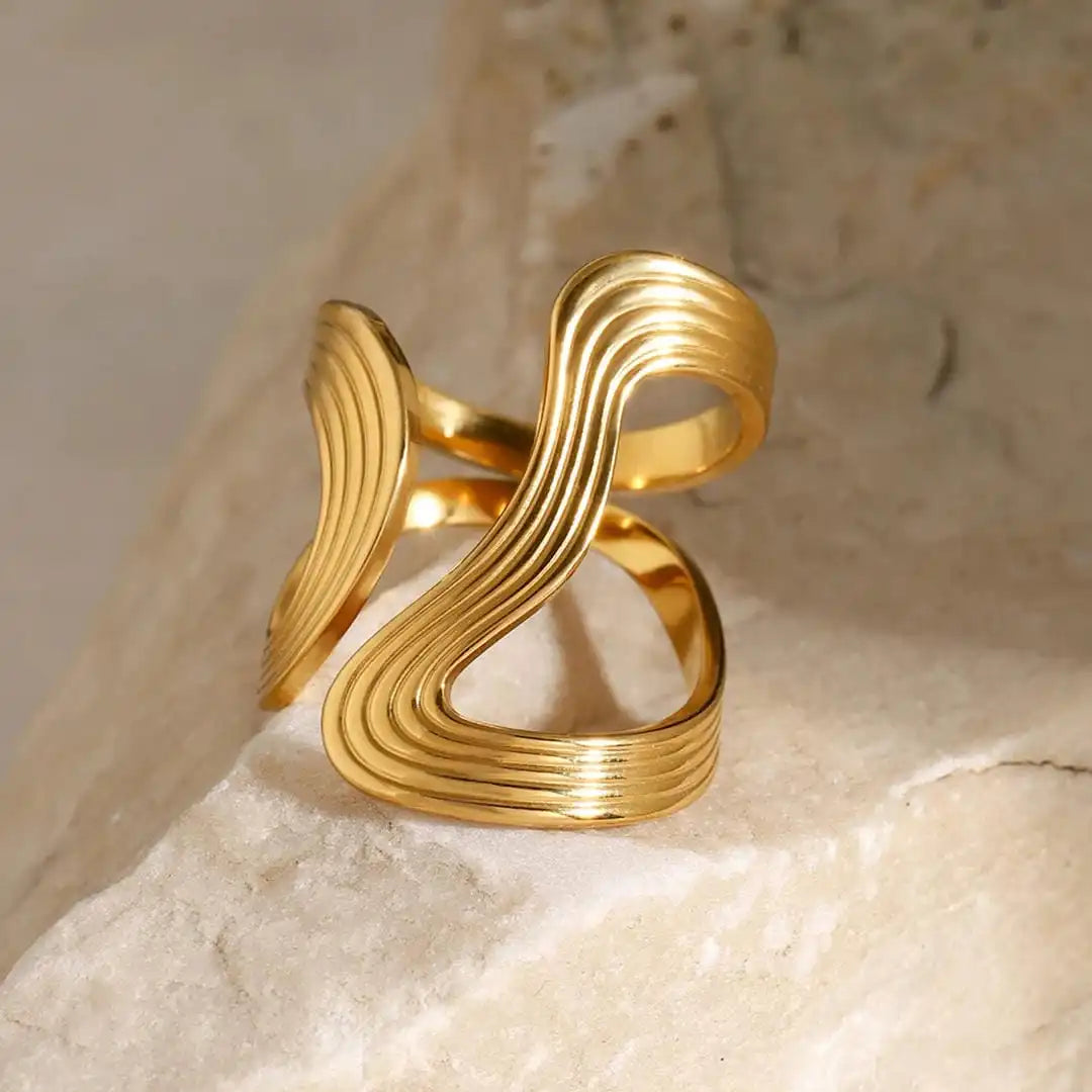 Exquisite Gold Beaded Ring