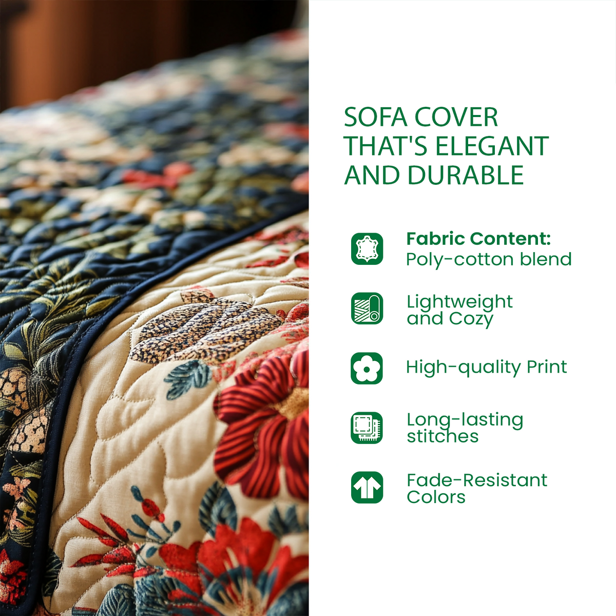 Golden Whiskers Quilted Sofa Cover NCU0TV808