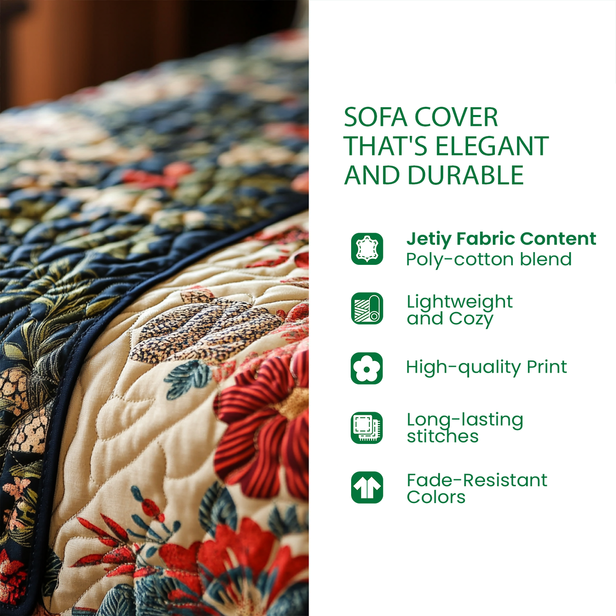 Woodland Deer Quilted Sofa Cover NCU0HH1236