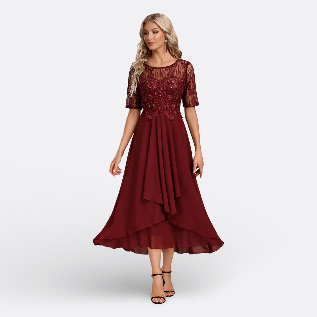 Dawn - Lace Dress with Short Sleeves