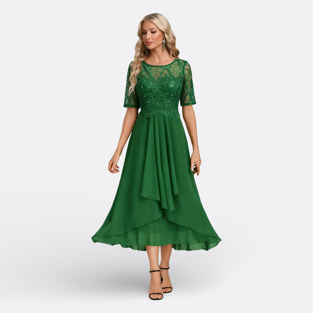 Dawn - Lace Dress with Short Sleeves
