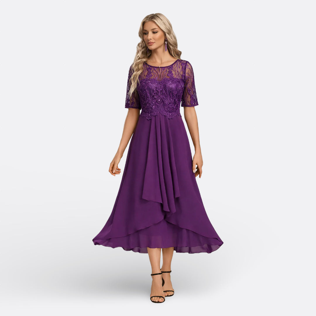 Dawn - Lace Dress with Short Sleeves