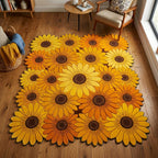 Sunflower Field Custom Shape Area Rug NCU0TD2656