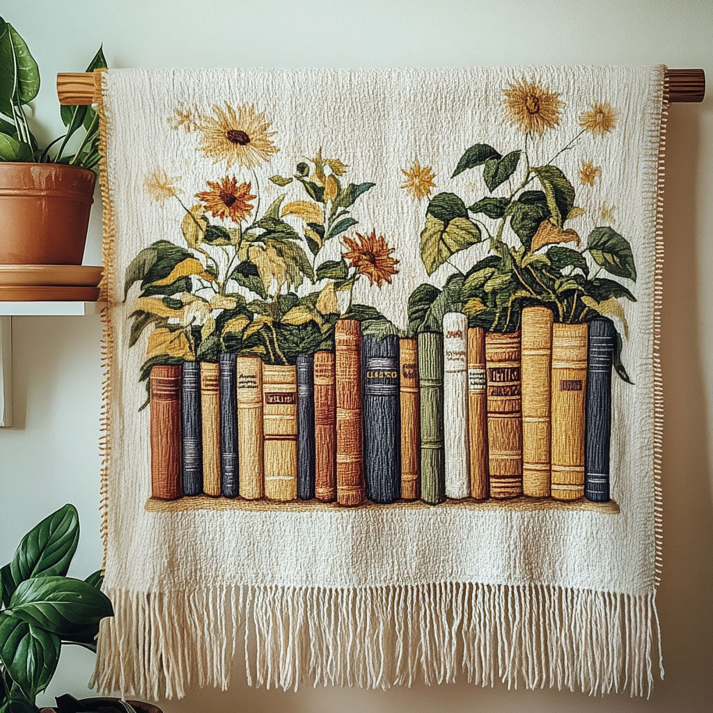 Sunflower Library Woven Sofa Blanket NCU0NT4752