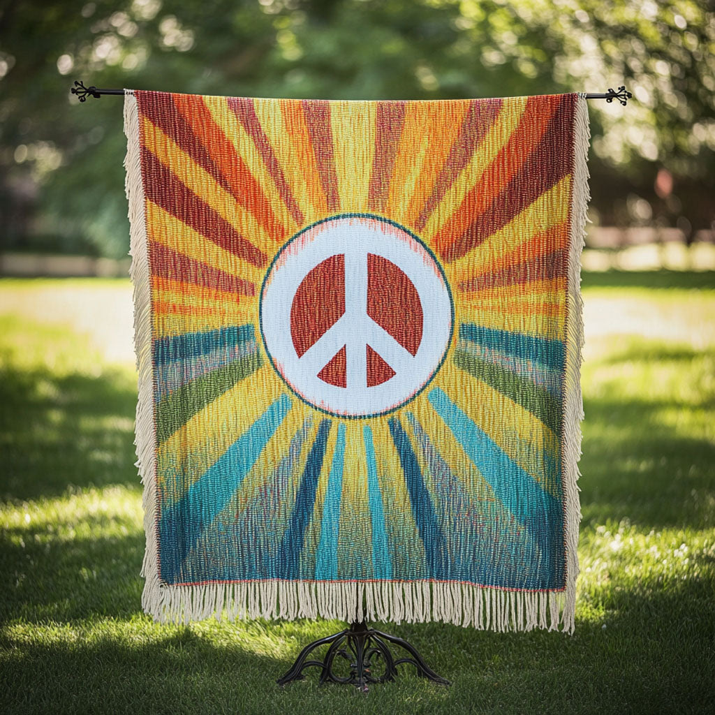 Sunshine Peace Woven Sofa Blanket NCU0NT4792