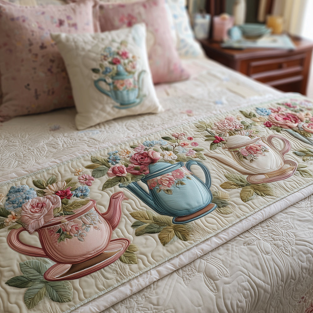 Tea Blossom Quilted Bed Runner NCU0TH3561