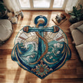 The Captains Stained Anchor Custom Shape Area Rug NCU0PT11624