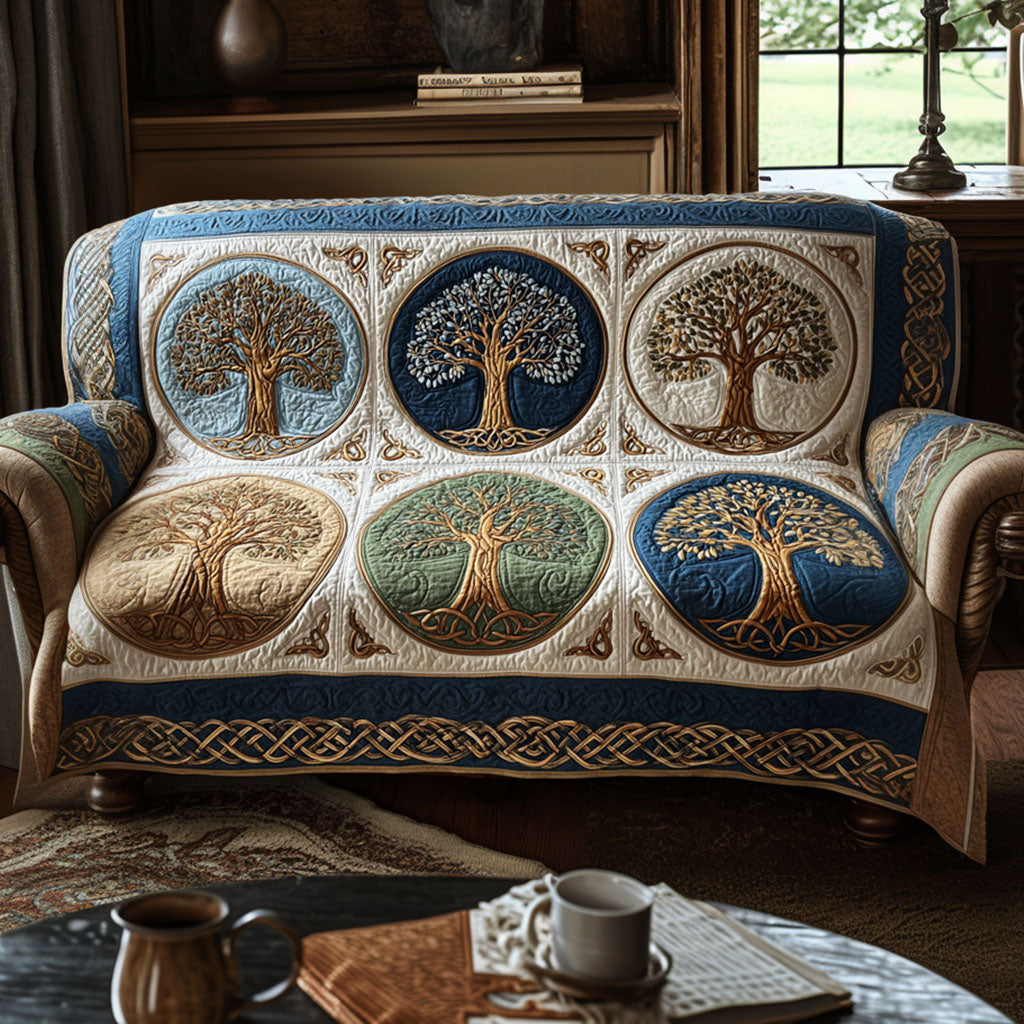Tree Of Life Quilted Sofa Cover NCU0VT364