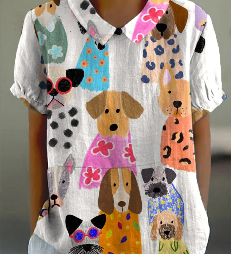 Aubrey - Dog Print Blouse