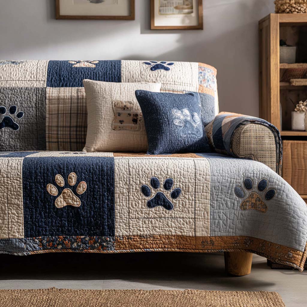 Velvet Paws Quilted Sofa Cover NCU0NT11201