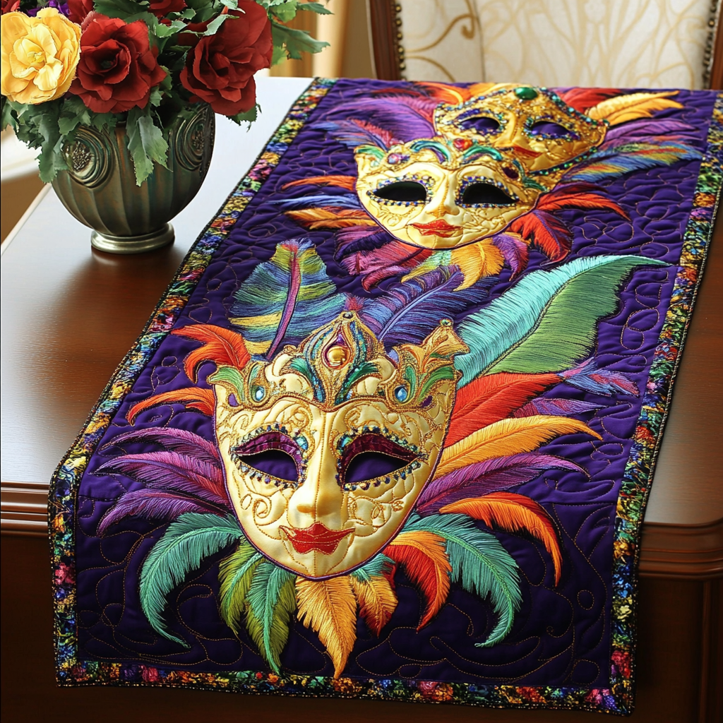 Vibrant Carnival Quilted Table Runner NCU0NT3481
