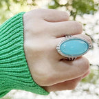 Vintage Sterling Silver Turquoise Statement Ring