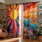 Warm Canyon Rays Quilted Curtains NCU0XD2053