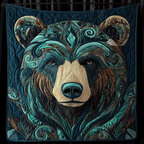 Whispering Woods Bear Quilted Blanket NCU0DK865