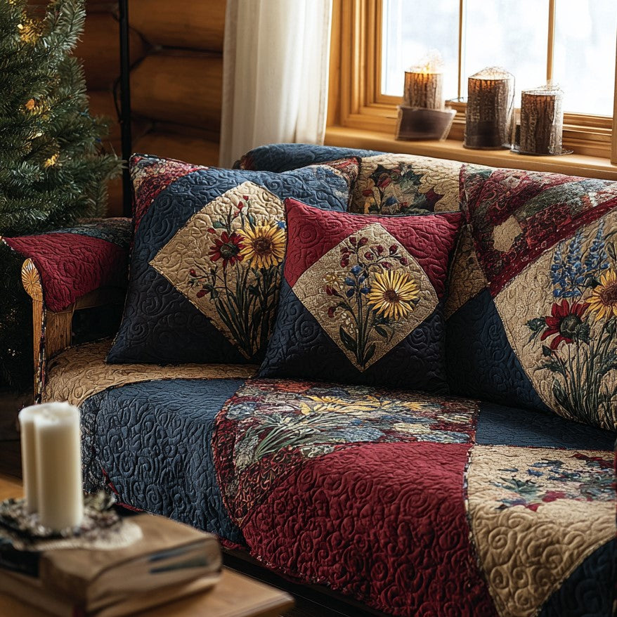 Wild Harvest Quilted Sofa Cover NCU0DV8577