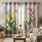 Wildflower Meadow Quilted Curtains NCU0TV1761