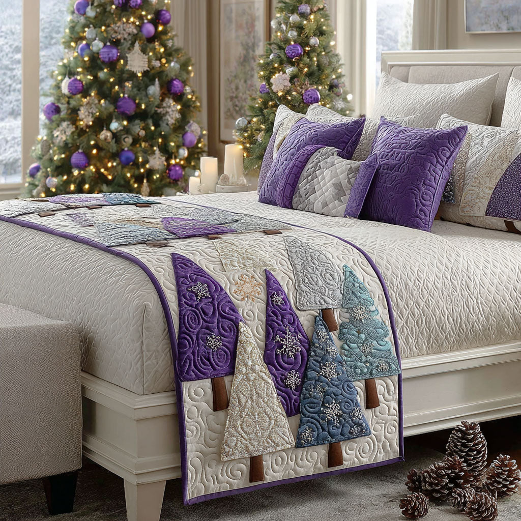 Winter Amethyst Quilted Bed Runner NCU0PT10655