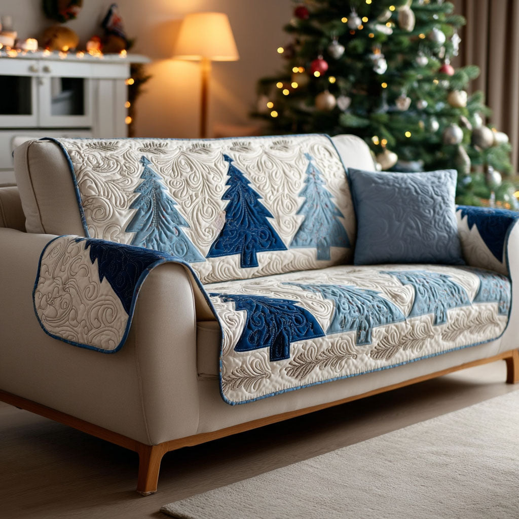 Winter Pines Quilted Sofa Cover NCU0TV436