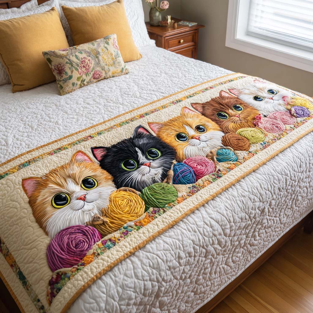 Yarn Cats Quilted Bed Runner NCU0NT9942