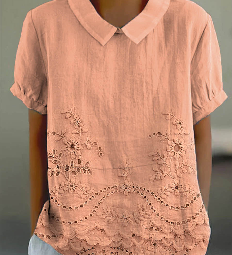 Jade - Embroidered Floral Blouse