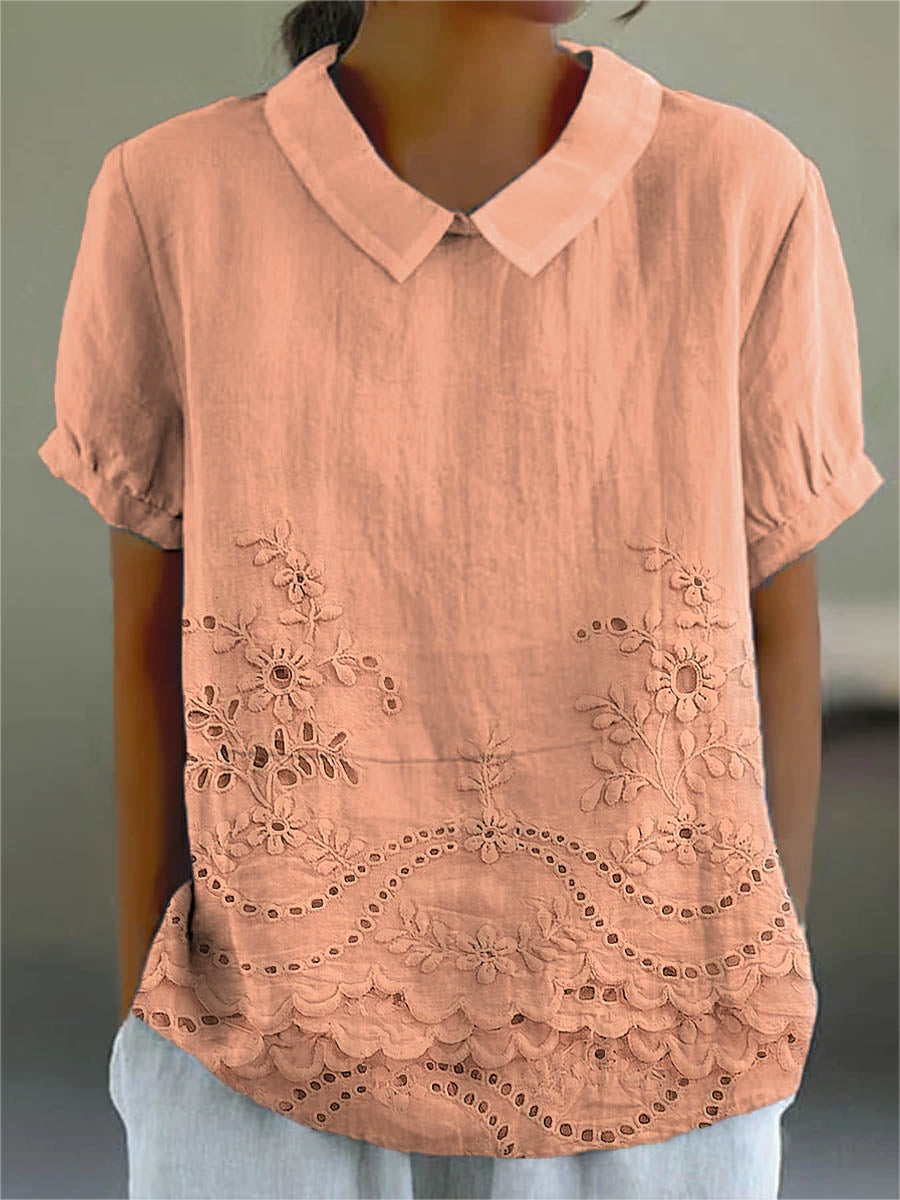 Jade - Embroidered Floral Blouse