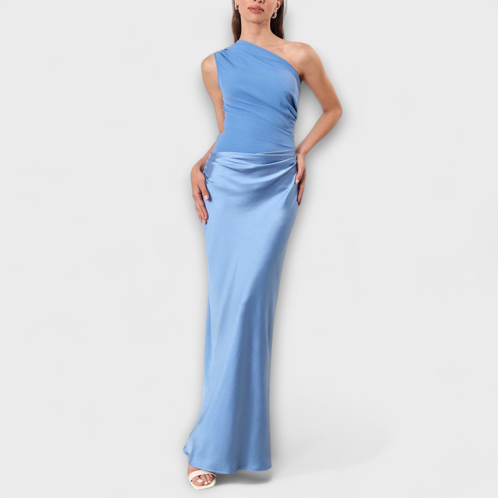 Natalie - Asymmetrical Satin Dress