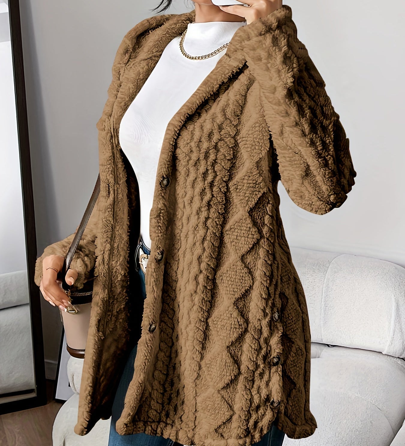 Sara - Fleece Hooded Coat